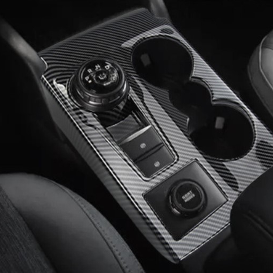 Center console gear panel matte carbon fiber pattern for Ford bronco sport 