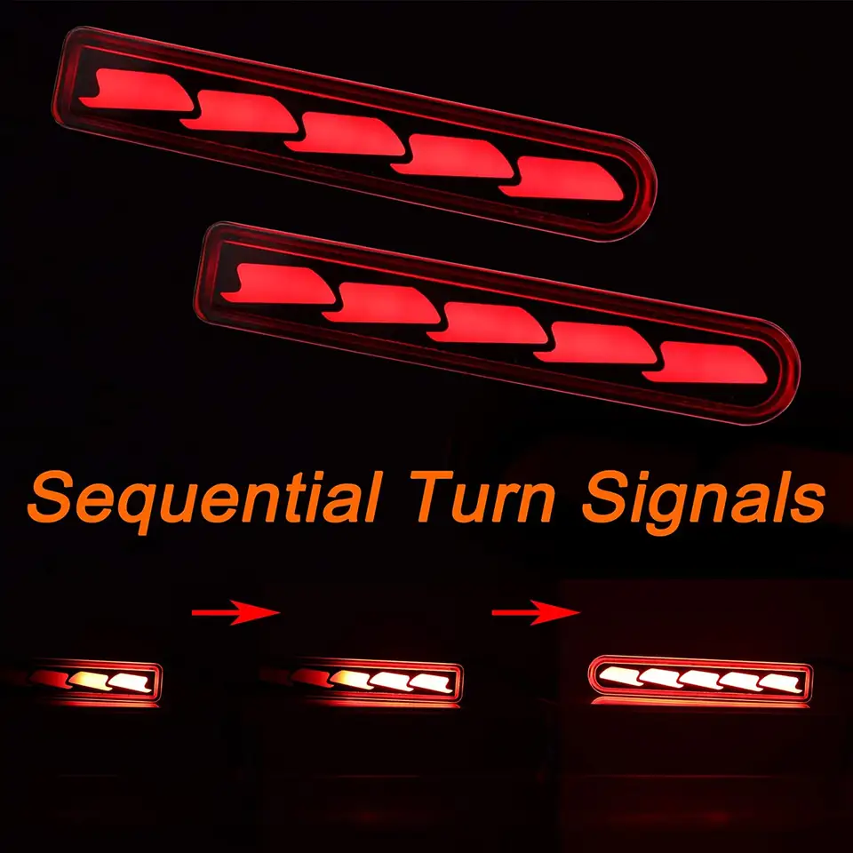Exterior Accessories Red Smoked LED Rear Brake Light Sequential Turn Signal Lamps for FJ Cruiser 2007-2021