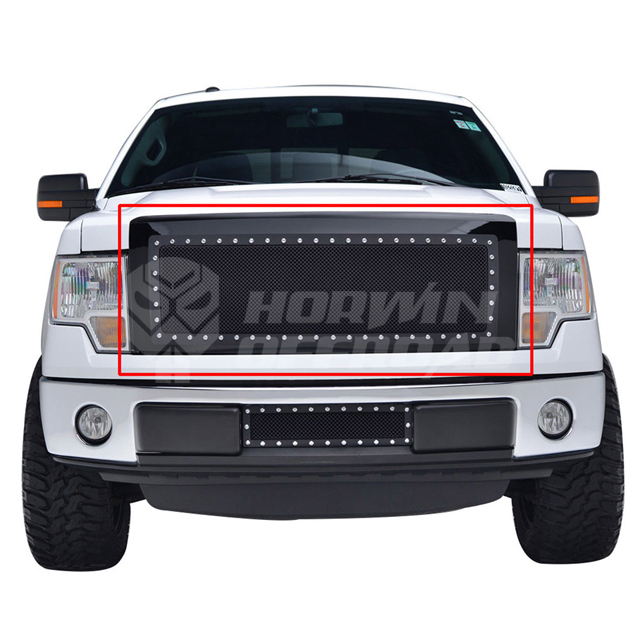 Ford F150 09'-14' Rivet Mesh Style Front Grille Gloss Black