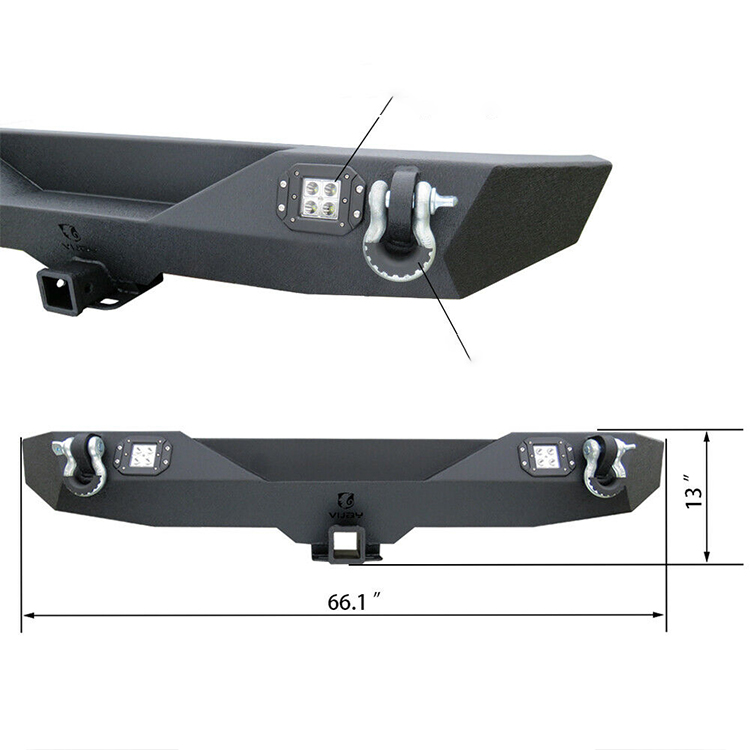 Rear Bumper for Jeep Wrangler 2018+ with Dring and LED