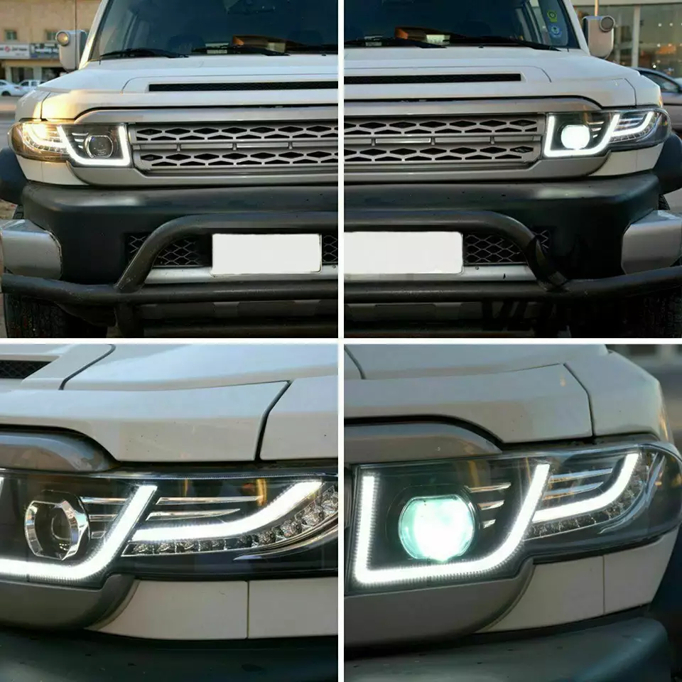 4X4 Offroad Parts Body Kit Headlights & Tail Lights with Front Grille Assembly for FJ Cruiser 2007-2015