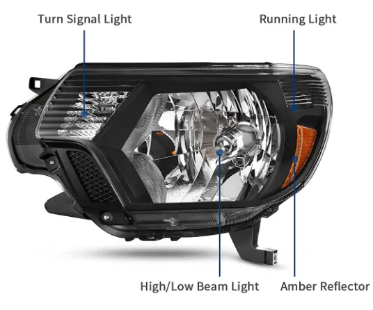 Car Headlamp Black Housing Headlight For Tacoma 2012 - 2015 