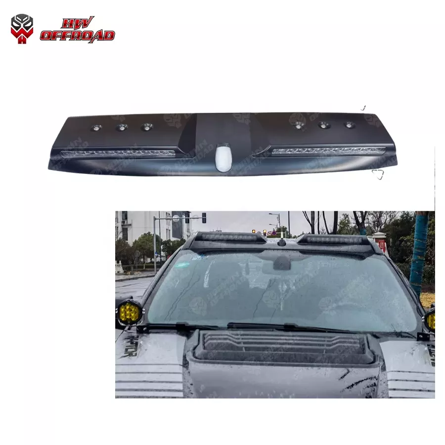 ABS Black Auto Exterior Accessories Front Spoiler with leds Roof Light Top Lamp For Ranger 2012-2021 T6 T7 T8