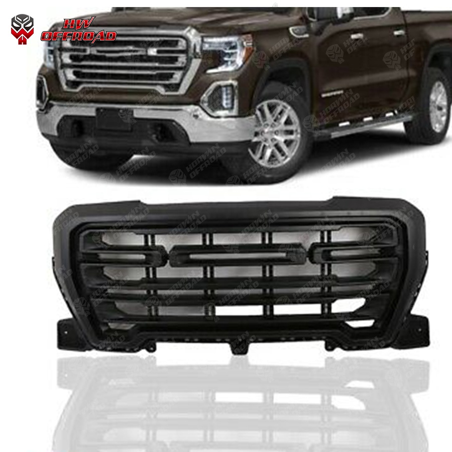 New Auto Exterior Accessories Black Upper Racing Grills Front Hood Bumper Grill for Sierra 1500 2019-2021