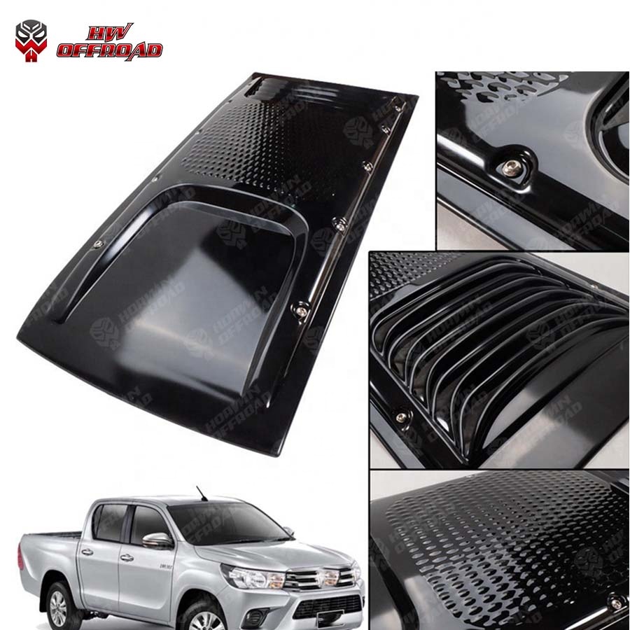Small Durable ABS Exterior Accessories Cover Black Color Hood Scoop Bonnet Scoop Hood Protector Cover for Hilux 2016-2020