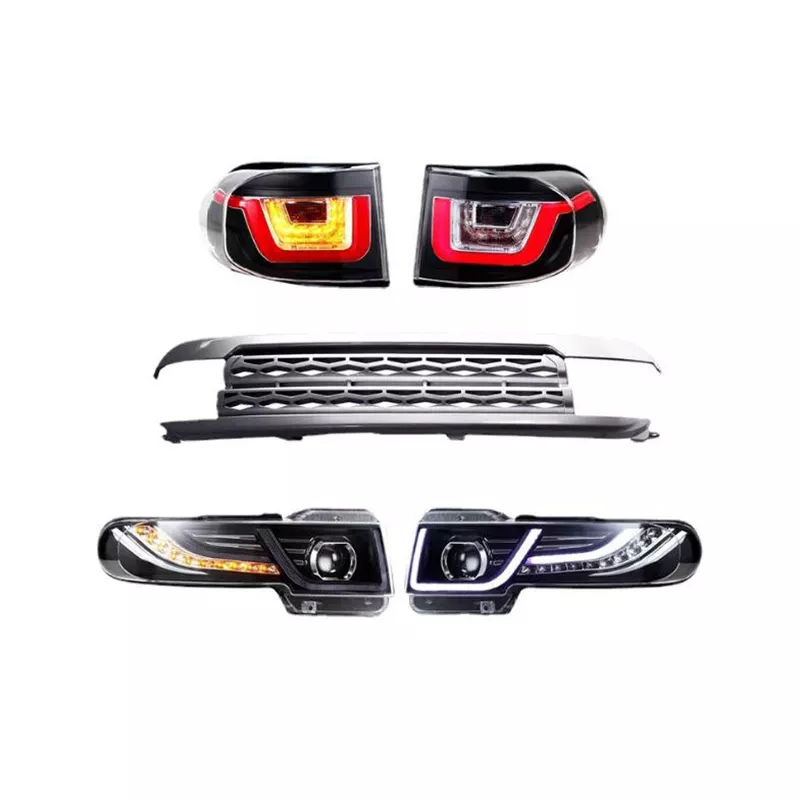 4X4 Offroad Parts Body Kit Headlights & Tail Lights with Front Grille Assembly for FJ Cruiser 2007-2015