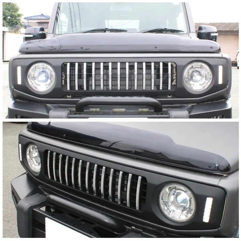 Pickup Car Accessories Front Mesh Grille With LED Lights For Jimny 2019+