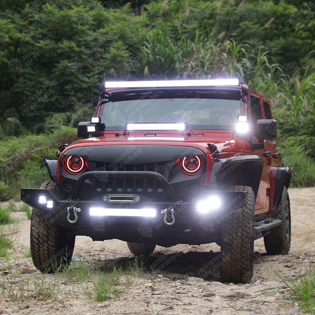 Front Bumper with LED Lights For Jeep Wrangler JK 1